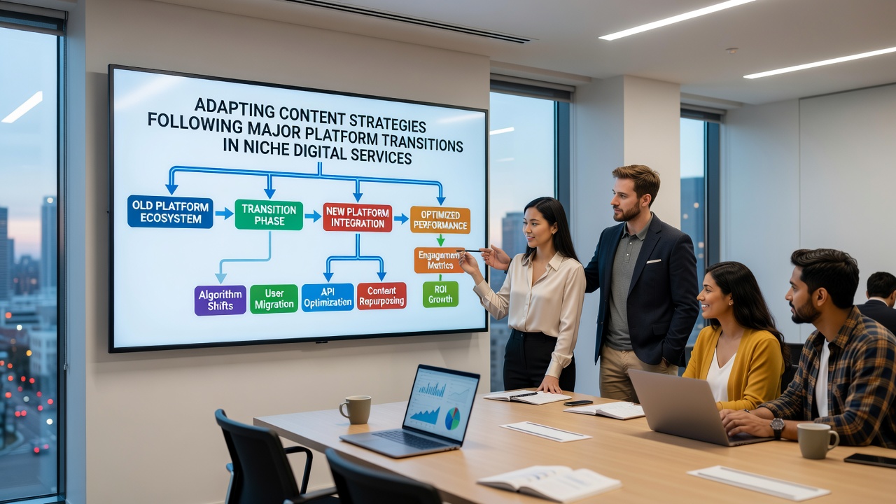 Analytics dashboard displaying content strategy adjustments after platform changes